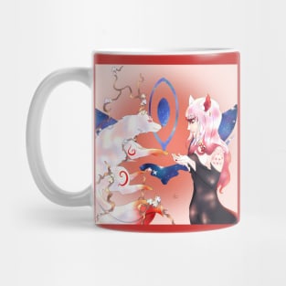 Kitsune and fox girl Mug